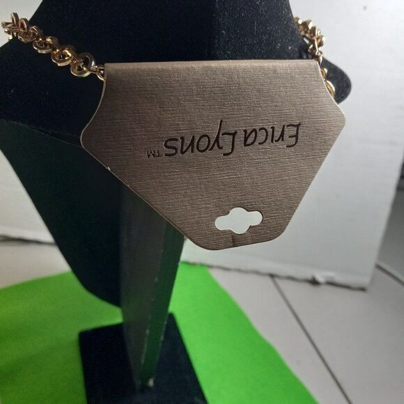 NWT Erica Lyons Statement Gold tone Beaded Dangling Necklace - Picture 5 of 10